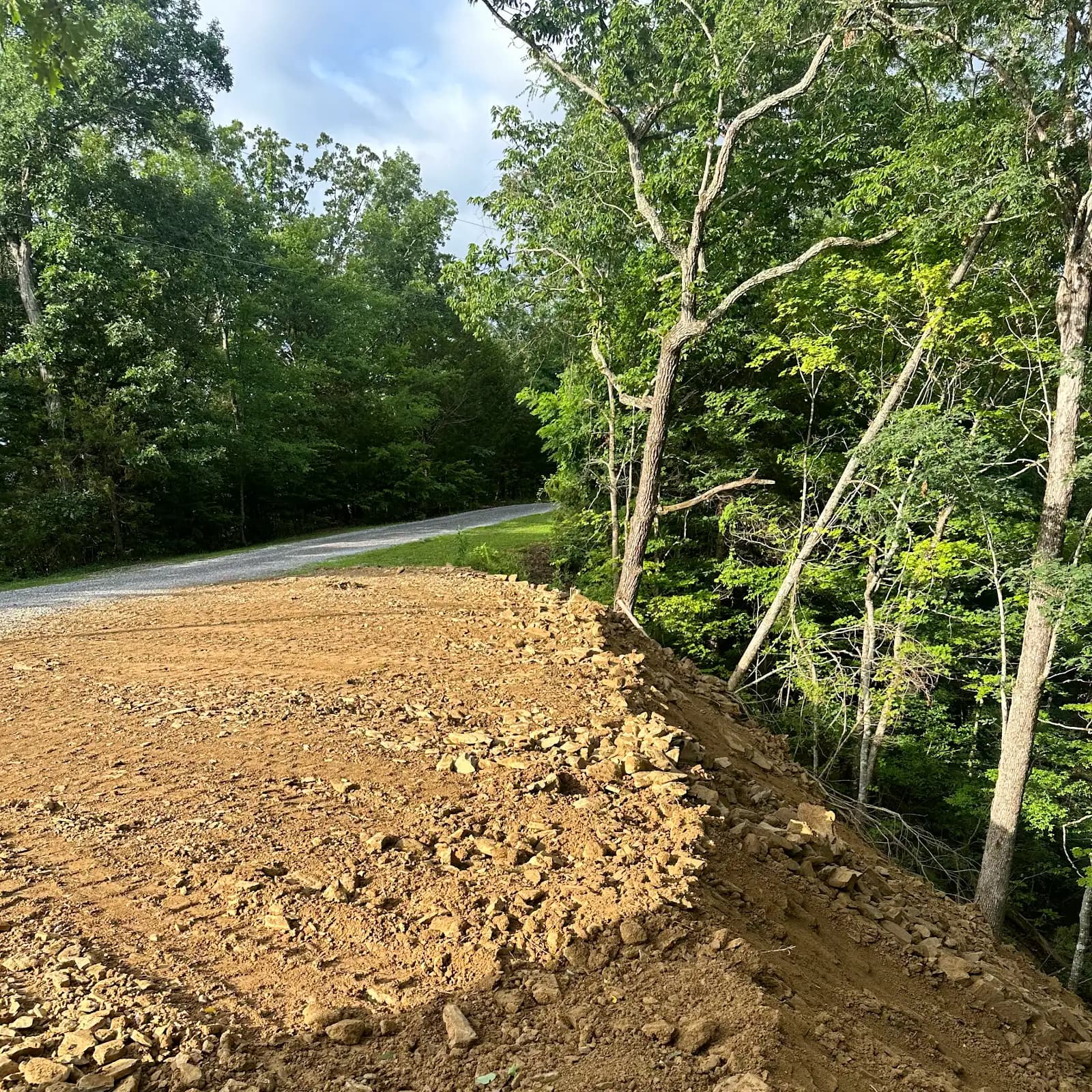 Freshly graded driveway and access area