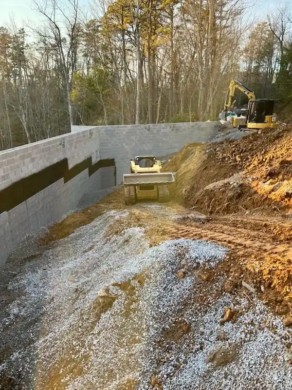 Excavation equipment working on a construction site